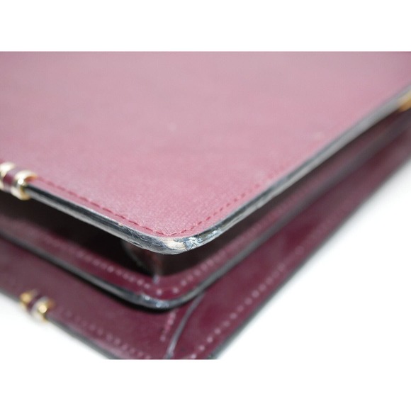 VTG Stebco Attache Briefcase Pebbled Leather Retractable Handle Burgundy Red - Picture 15 of 16